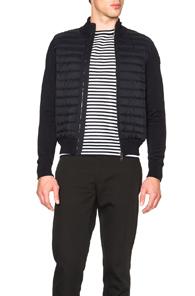 Moncler Maglia Tricot Cardigan Jacket In Blue