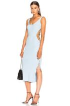 Mugler Side Lace Up Midi Dress In Blue