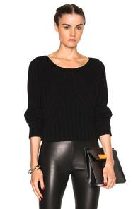 Theperfext Casey Cropped Long Sleeve Sweater In Black