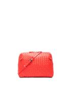 Bottega Veneta Woven Messenger Bag In Red