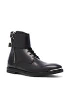 Alexander Mcqueen Strap Leather Combat Boots In Black