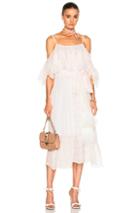 No. 21 Cold Shoulder Midi Dress In Pink,stripes,white