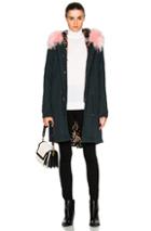 Mr & Mrs Italy Long Army Parka Jacket In Gray