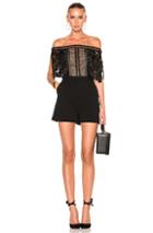 Self-portrait Off Shoulder Playsuit In Black