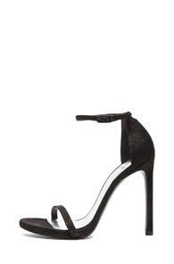 Stuart Weitzman Nudist Textured Nappa Leather Heels In Black