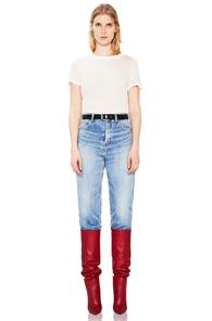 Saint Laurent Patent Rive Gauche Belt In Black