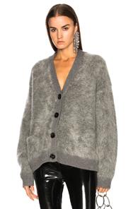 Acne Studios Rives Mohair Cardigan In Gray