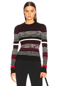 Proenza Schouler Space Dye Knit Sweater In Black,red,stripes