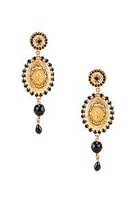 Dolce & Gabbana Medallion Drop Earrings In Metallic Gold