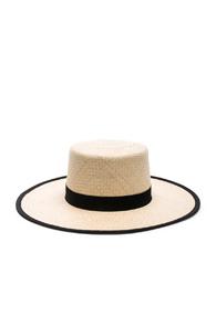 Janessa Leone Willow Boater Hat In Cream