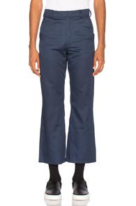 Martine Rose Kick Flare Trousers In Blue