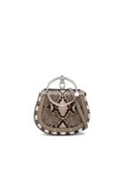 Chloe Small Nile Python Print Leather Bracelet Bag In Gray,animal Print