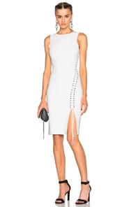 Alexander Wang Lace Up Midi Dress In White