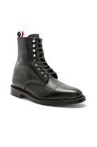 Thom Browne High Leather Derby Boots In Black
