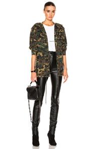 Saint Laurent Army Camouflage Jacket With Stars In Abstract,brown,green,neutrals