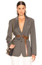 Tibi Blazer With Removable Belt In Gray