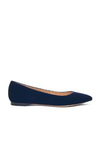 Gianvito Rossi Velvet Flats In Blue
