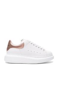 Alexander Mcqueen Leather Platform Sneakers In White