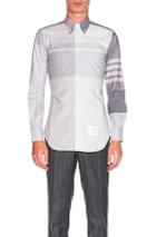 Thom Browne Oversize Plaid Oxford Shirt In Gray,stripes