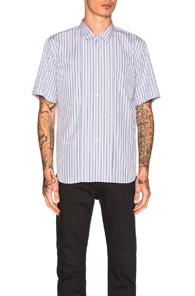 Comme Des Garcons Homme Plus Cotton Broad Stripe Shirt In White,blue,stripes
