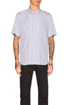 Comme Des Garcons Homme Plus Cotton Broad Stripe Shirt In White,blue,stripes