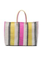 Truss Large Tote In Stripes,white,pink,yellow