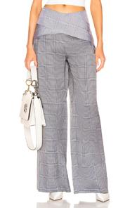 Dion Lee Check Viscose Pant In Gray,plaid