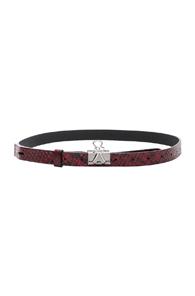 Vetements Thin Python Paper Clip Belt In Red,animal Print