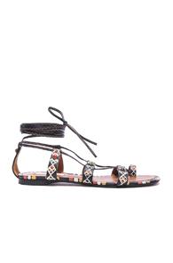 Valentino Primitive Print Sandals In Black,abstract