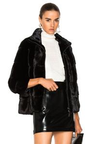 Lilly E Violetta Zoe Mink Coat In Black