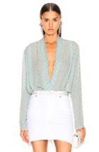 Raisa&vanessa Embellished Wrap Bodysuit In Blue