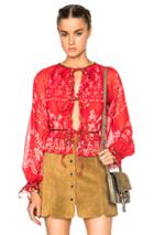 Etro Josephine Blouse In Red,floral