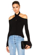 Rosetta Getty Wrap Neck Off Shoulder Tee In Black