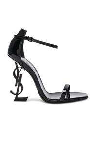 Saint Laurent Opium Leather Monogramme Sandals In Black