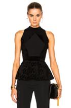 Roland Mouret Cullen Hexagonal Velvet Knit Top In Black