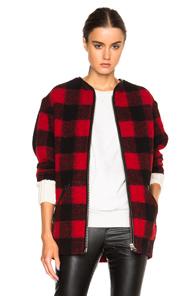 Isabel Marant Etoile Gelicia Check Coat In Red,checkered & Plaid
