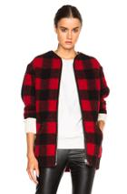 Isabel Marant Etoile Gelicia Check Coat In Red,checkered & Plaid