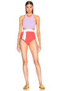 Flagpole Lynn Swimsuit With Sash In Pink,purple,white
