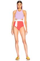 Flagpole Lynn Swimsuit With Sash In Pink,purple,white