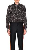 Givenchy Cuban Fit Floral Print Shirt In Black,floral