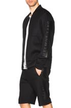 Helmut Lang Sponge Fleece Logo Bomber In Black