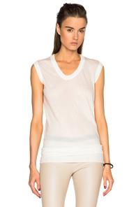 Rick Owens Unstable Cotton V Neck Sleeveless Tee In White