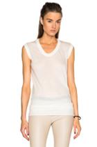 Rick Owens Unstable Cotton V Neck Sleeveless Tee In White