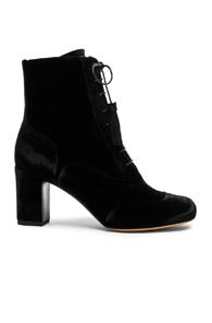 Tabitha Simmons Velvet Afton Booties In Black