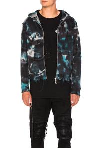 Amiri Shotgun Zip Hoodie In Blue,ombre & Tie Dye