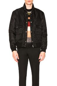 Saint Laurent Front Button Closure Jacket In Black