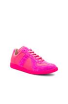 Maison Margiela Leather Replica Sneakers In Pink,neon