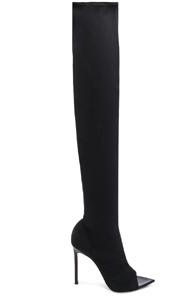 Gianvito Rossi Gotham Cuissard Peep Toe Thigh High Boots In Black