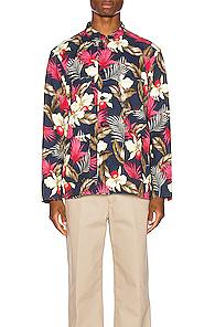Engineered Garments Dayton Shirt Hawaiian Floral Java Cloth In Blue,pink,tropical