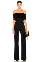 Galvan Velvet Off Shoulder Jumpsuit In Black